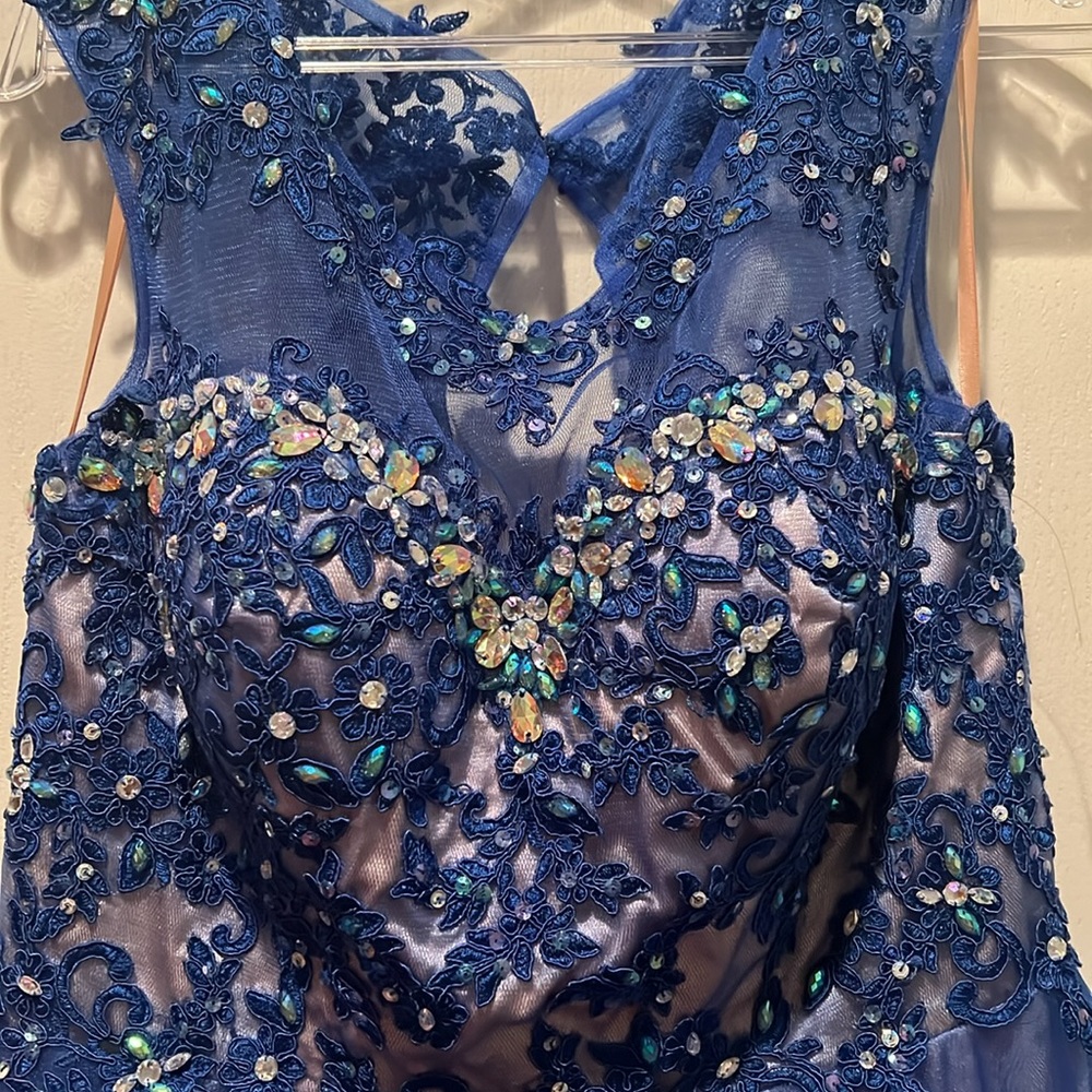 Blue Cocktail Homecoming Dress - Picture 2 of 8